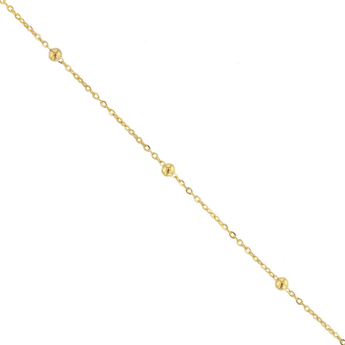Soleil Collection Trace & Bead 10" Anklet | 9K Solid Yellow Gold - Image 2