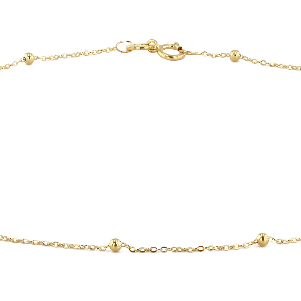 Soleil Collection Trace & Bead 10" Anklet | 9K Solid Yellow Gold - Image 3