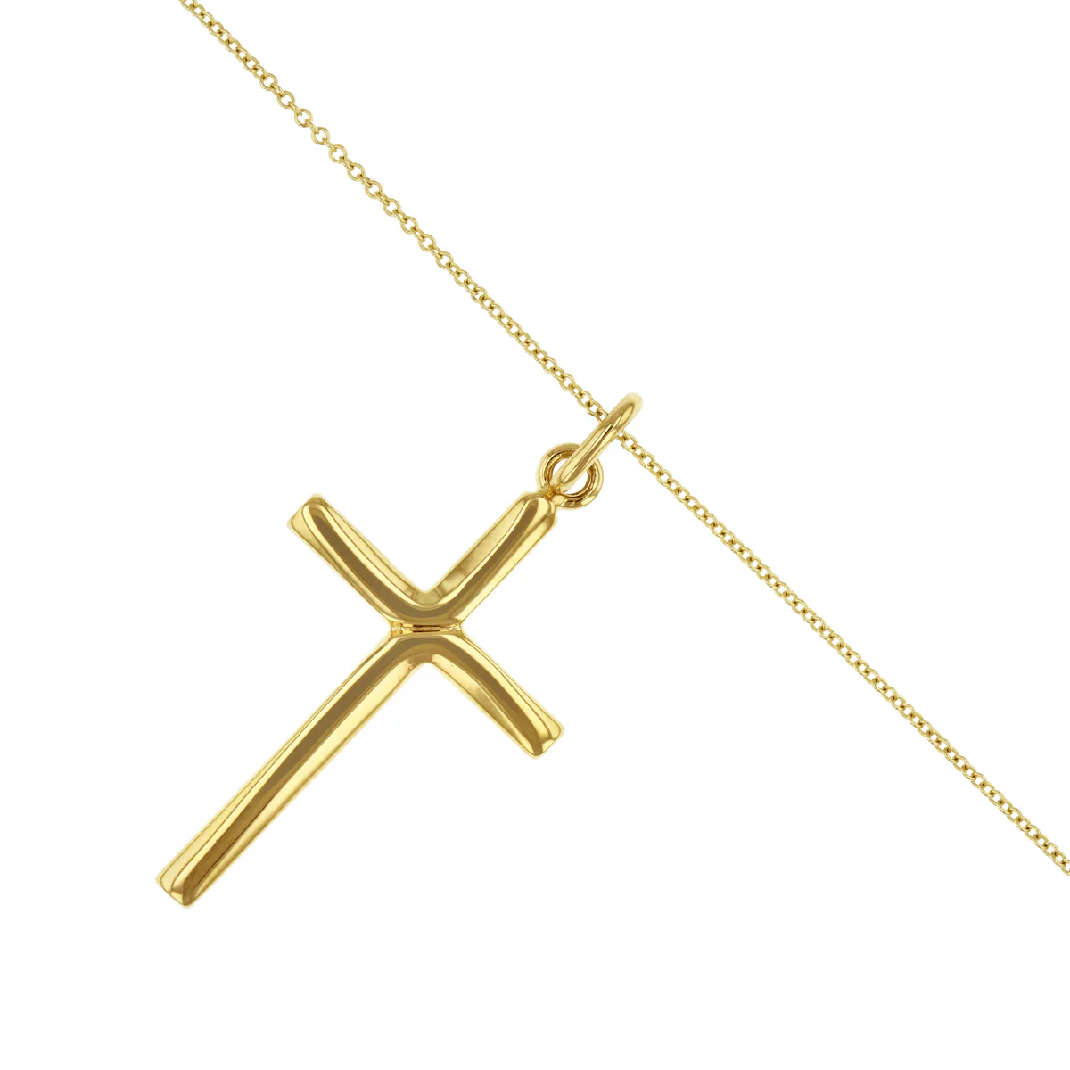 Soleil Collection Twisted Cross Pendant | 9K Solid Yellow Gold - Image 3