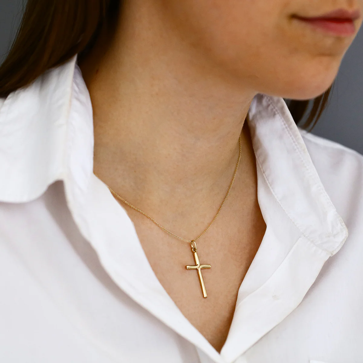 Soleil Collection Twisted Cross Pendant | 9K Solid Yellow Gold - Image 5