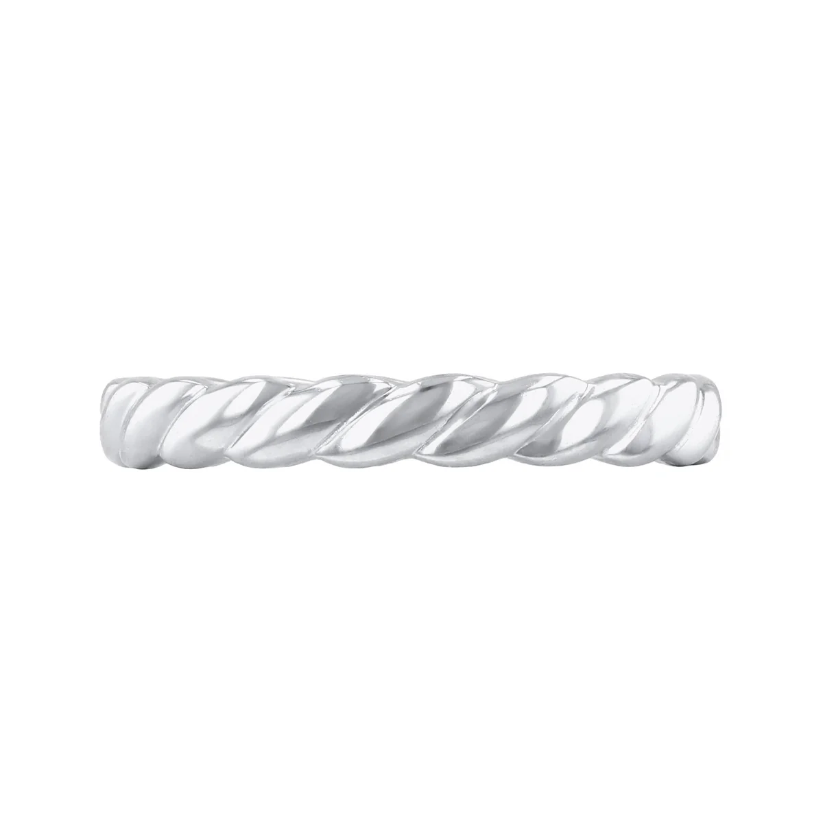 Soleil Collection Twisted Rope Design Ring | 9K White Gold - Image 2