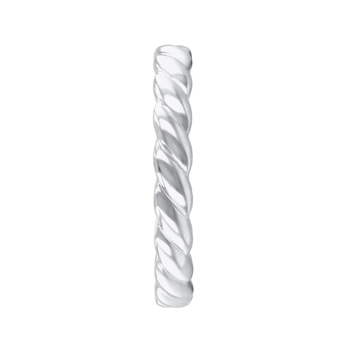 Soleil Collection Twisted Rope Design Ring | 9K White Gold - Image 4