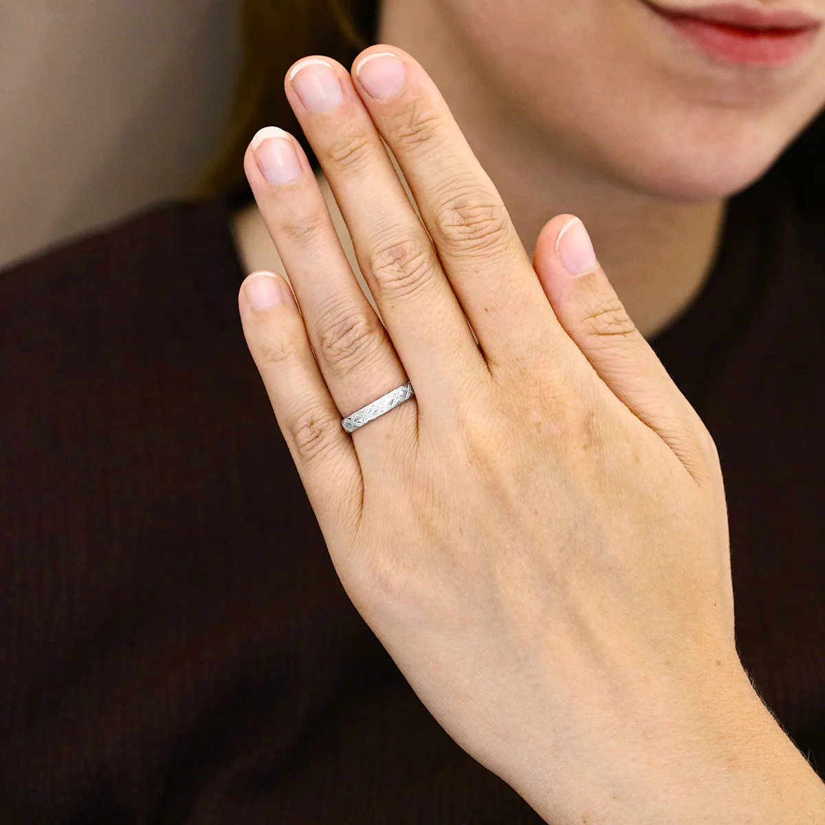 Soleil Collection Twisted Rope Design Ring | 9K White Gold - Image 6