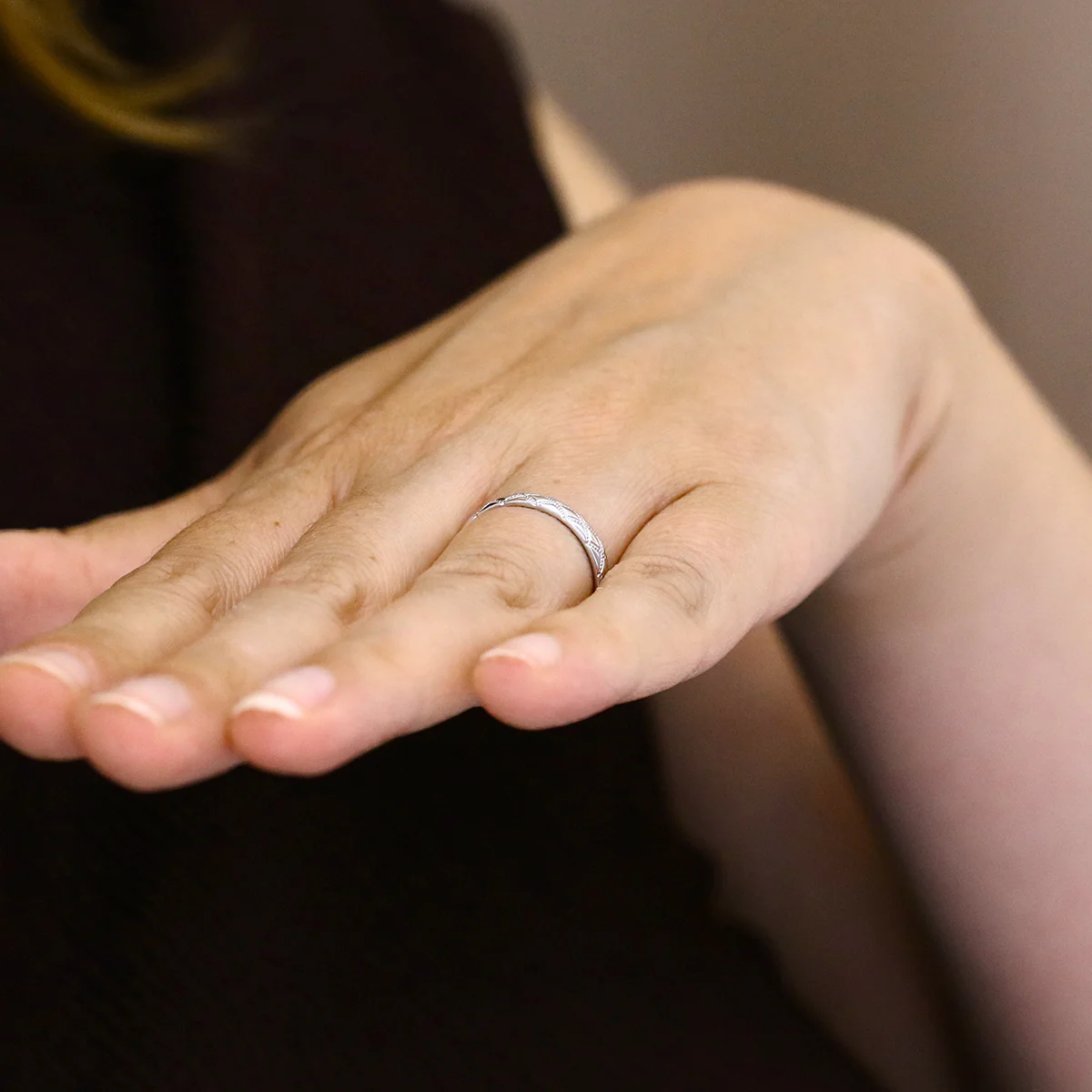 Soleil Collection Twisted Rope Design Ring | 9K White Gold - Image 8