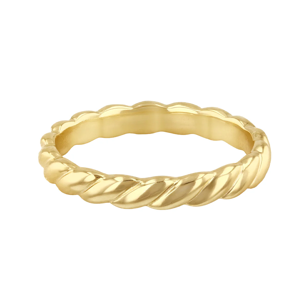 Soleil Collection Twisted Rope Dress Ring | 9K Yellow Gold - Image 3