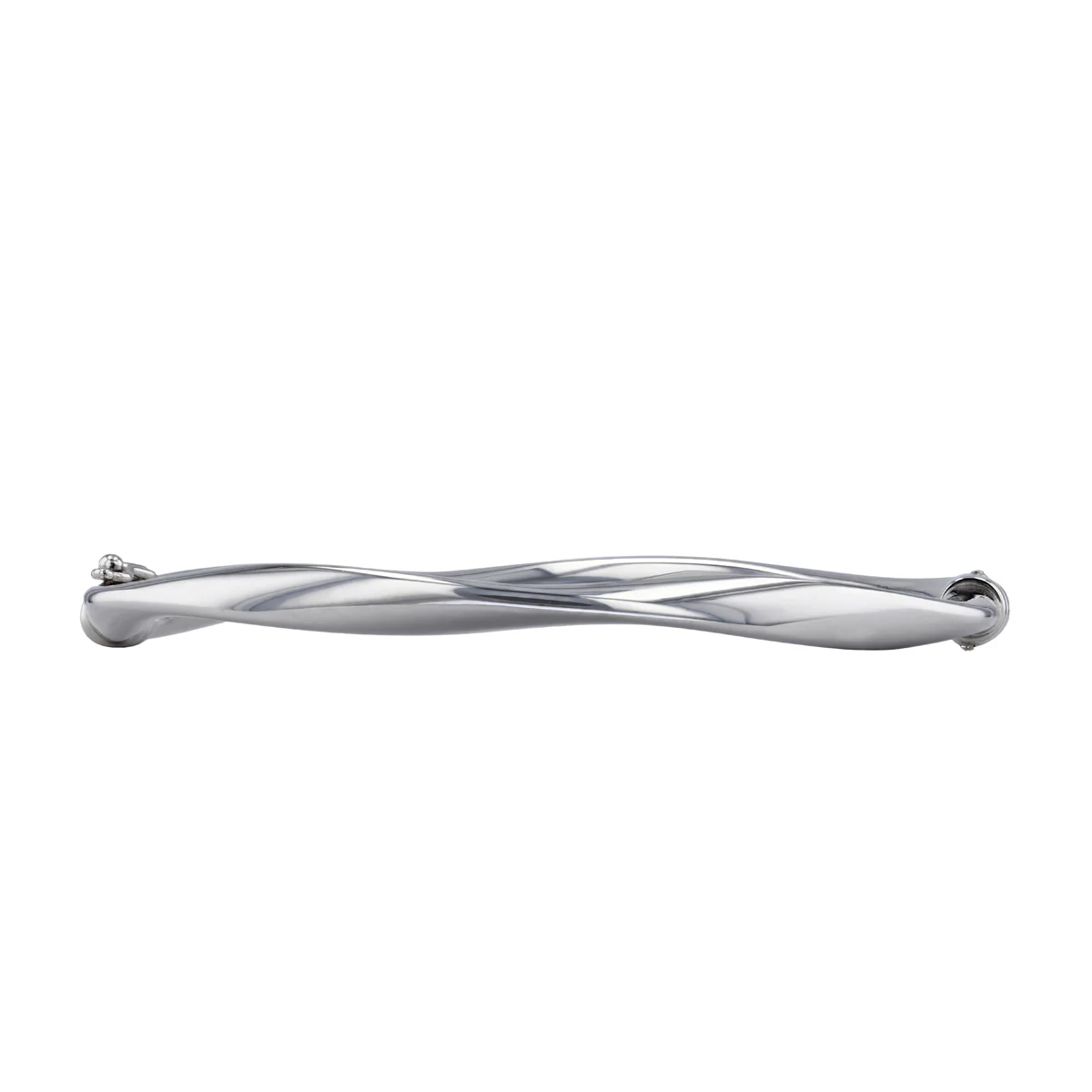 Soleil Collection Wave Bangle | 9K Solid White Gold - Image 2
