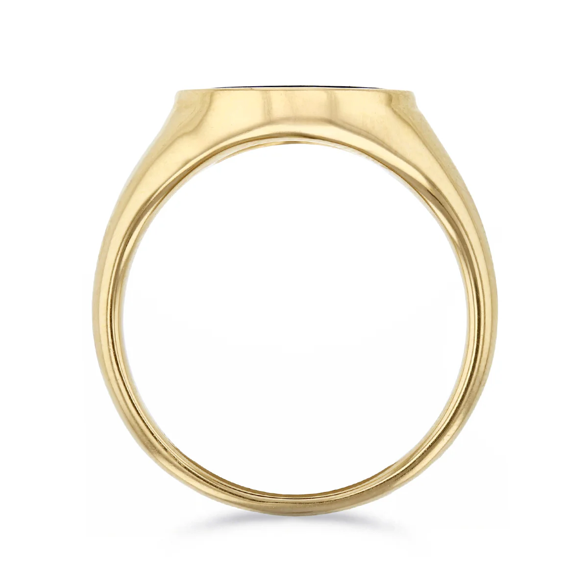 Soleil Collection Round Lapis Signet Ring | 9K Yellow Gold - Image 5