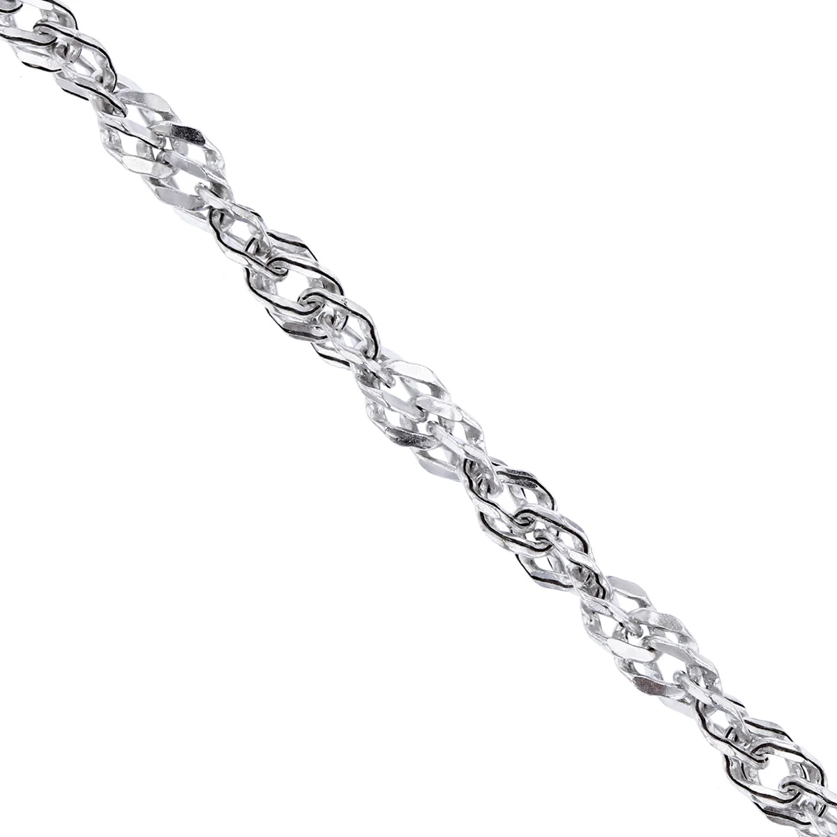 Twist Curb Necklace | 9K White Gold - Image 4